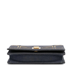 Dior Studded Denim Diorama Wallet on Chain