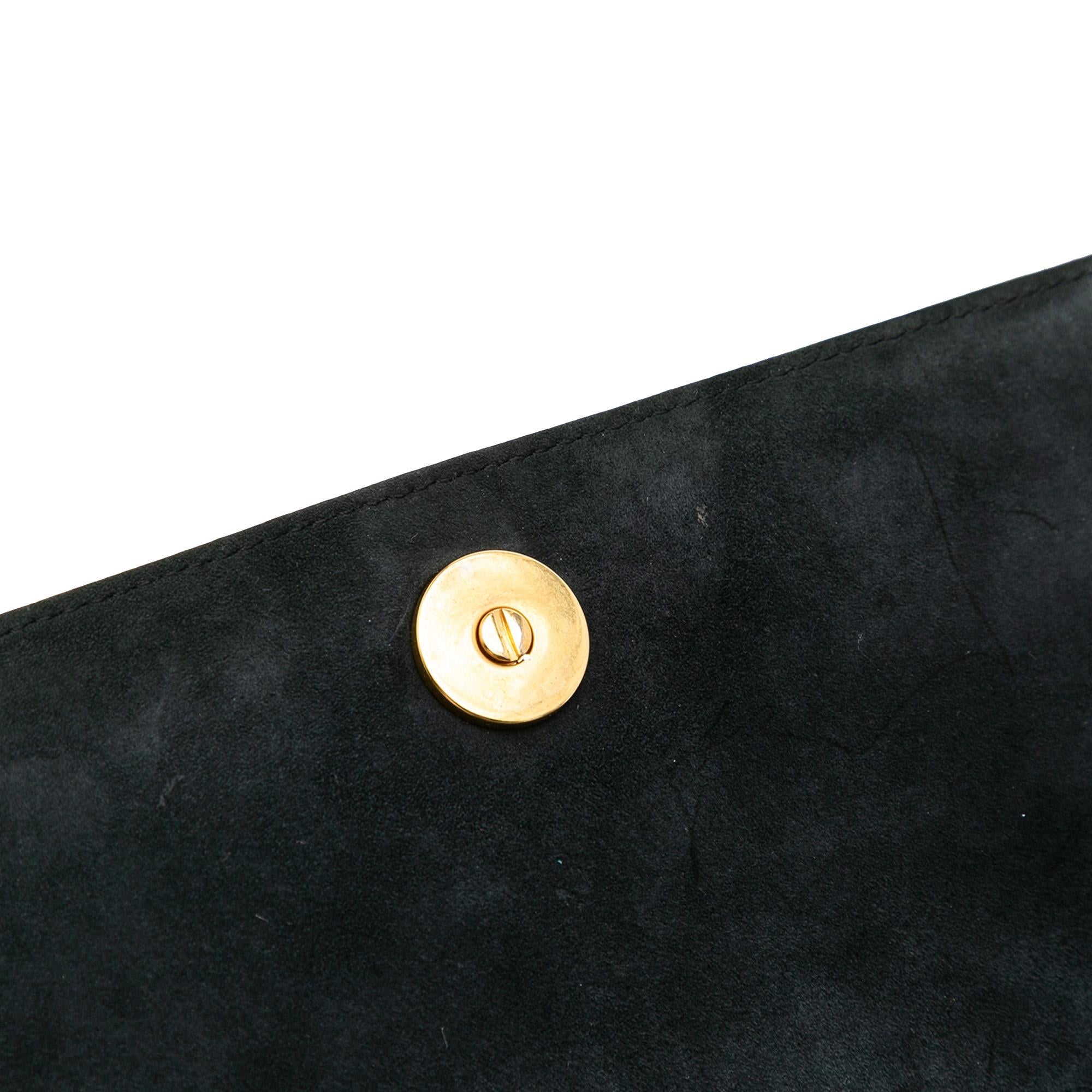Dior Studded Denim Diorama Wallet on Chain
