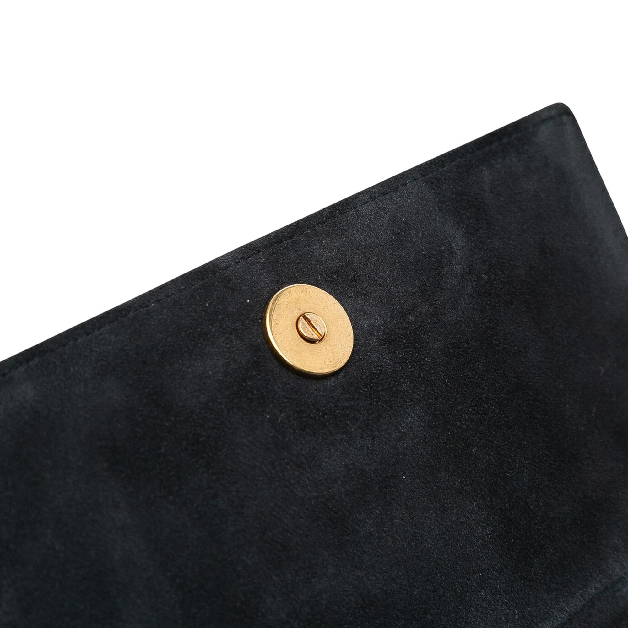 Dior Studded Denim Diorama Wallet on Chain
