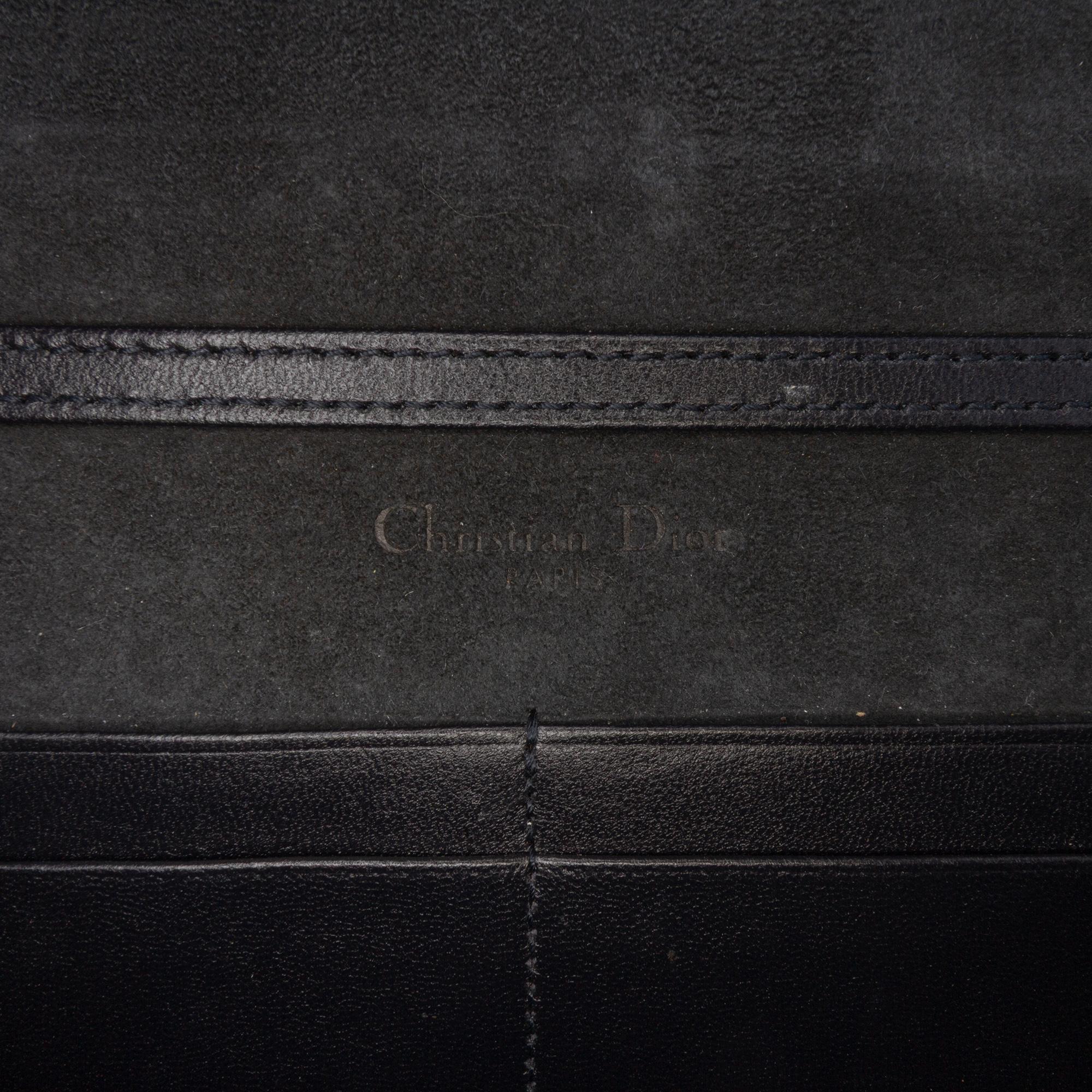Dior Studded Denim Diorama Wallet on Chain