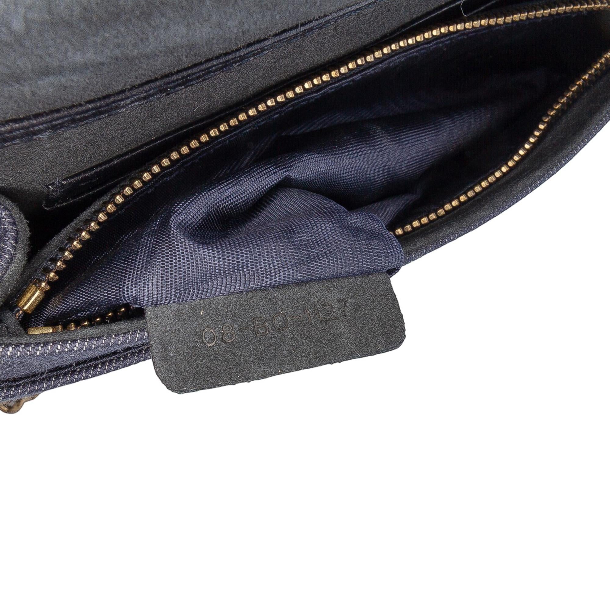 Dior Studded Denim Diorama Wallet on Chain
