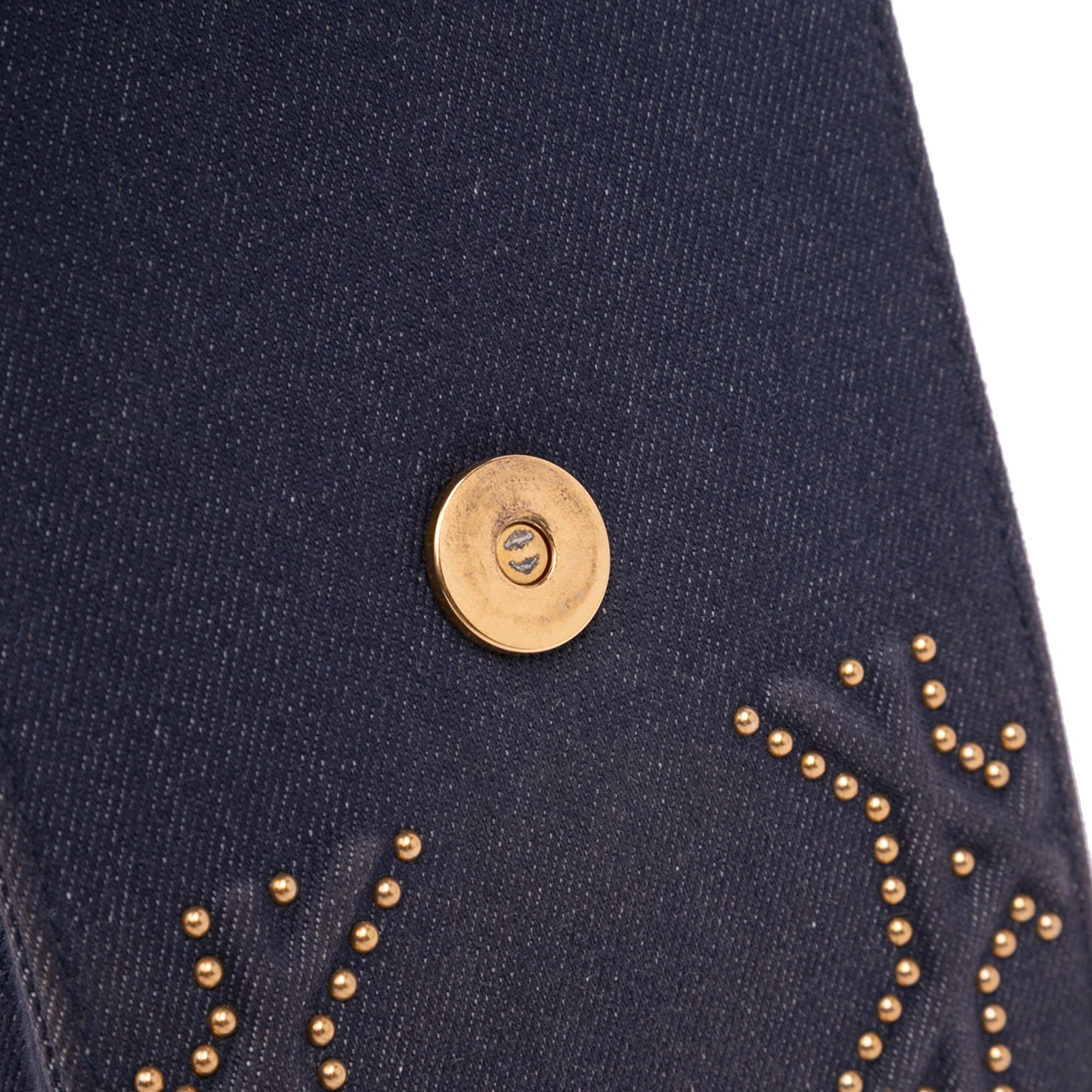 Dior Studded Denim Vertical Diorama Crossbody