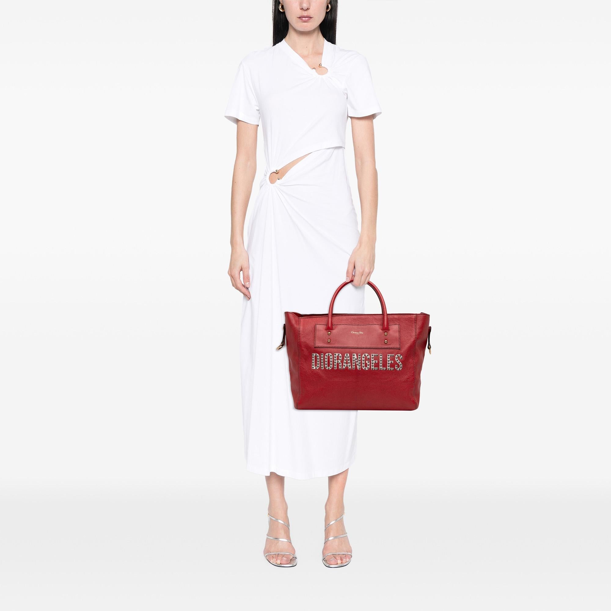 Dior Studded Goatskin Diorangeles Convertible Tote