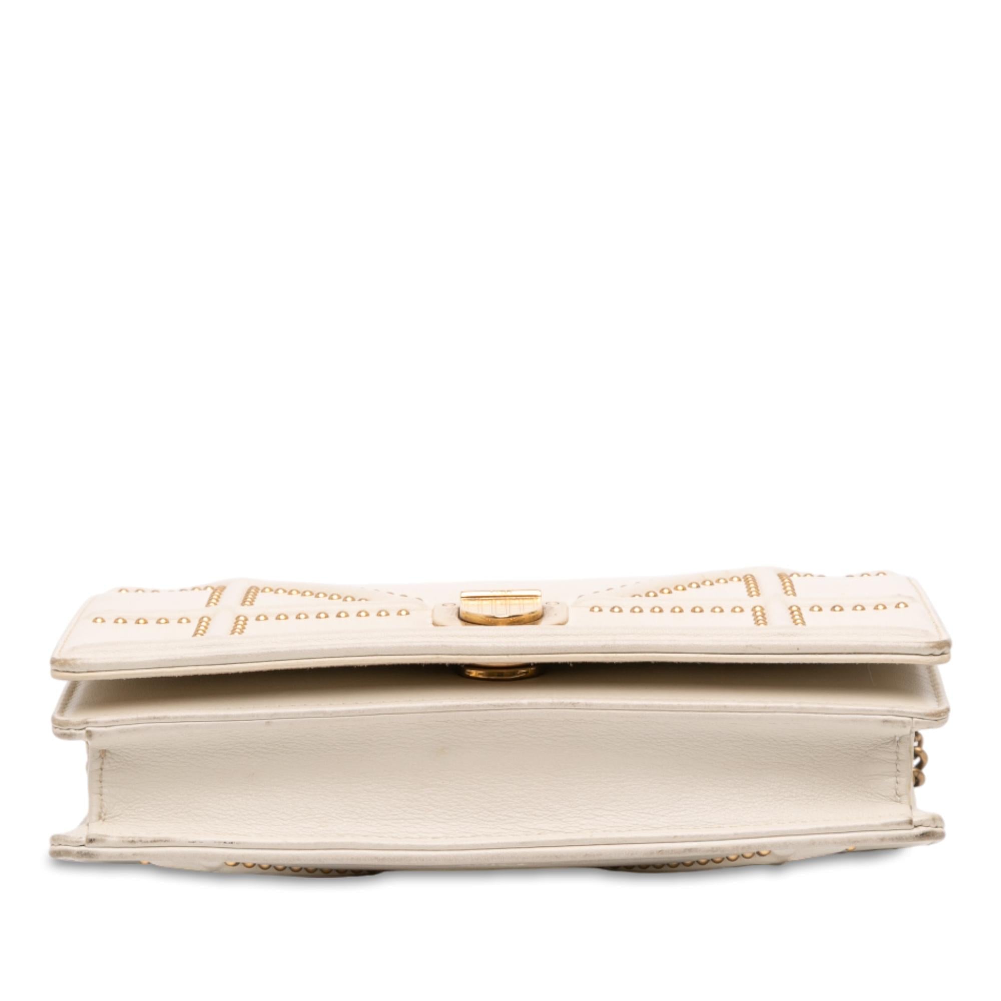 Dior Studded Lambskin Diorama Wallet on Chain
