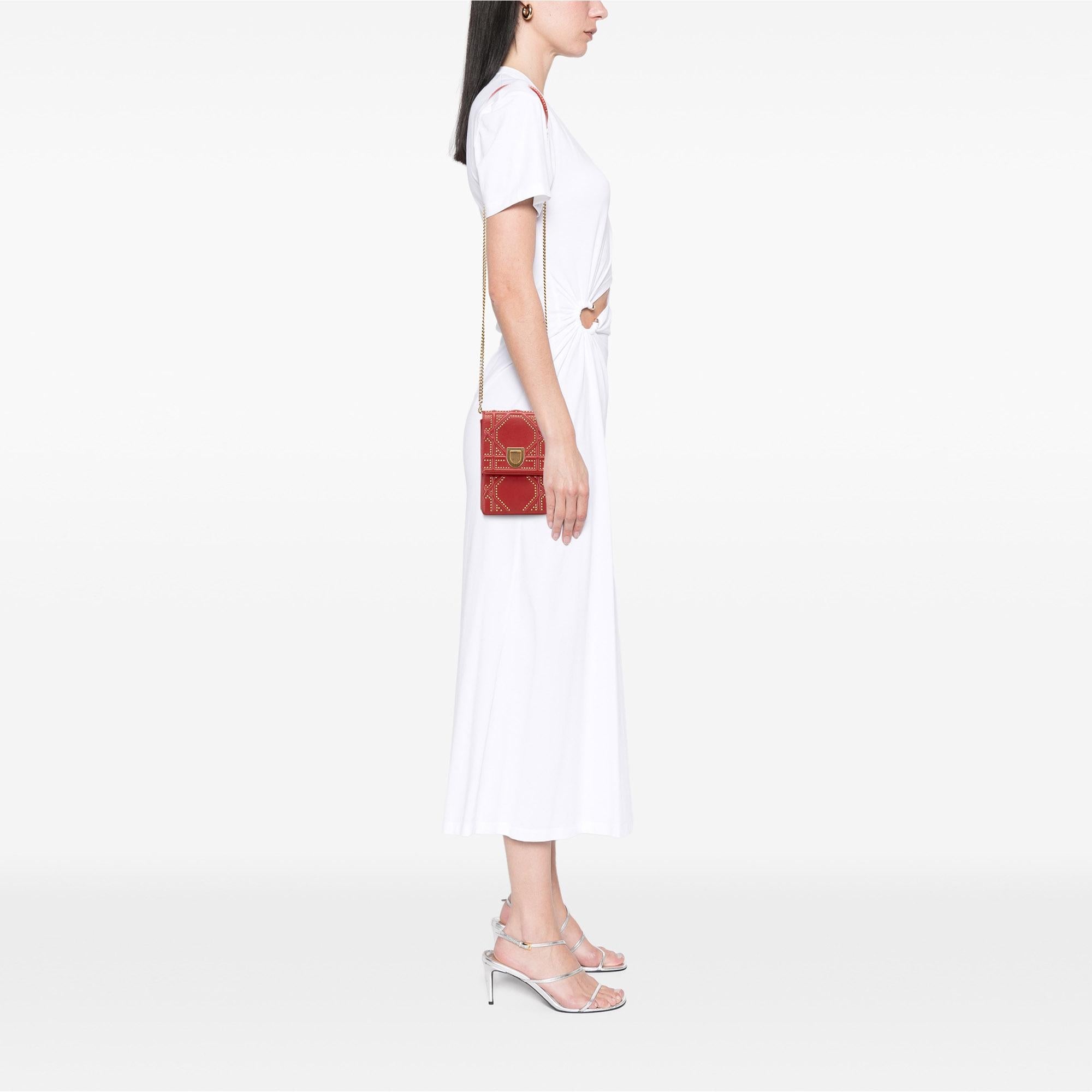 Dior Studded Lambskin Vertical Diorama Crossbody