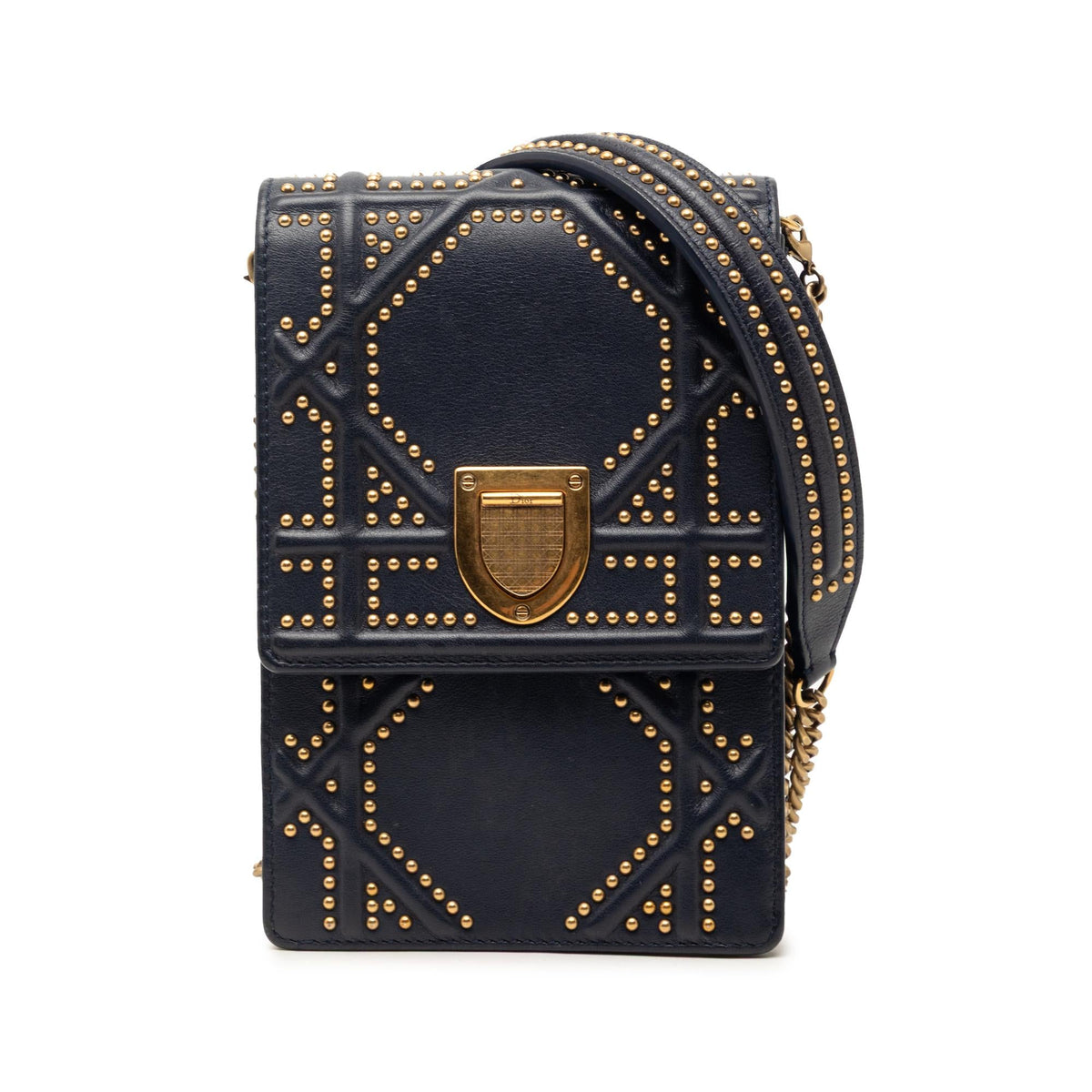 Dior Studded Lambskin Vertical Diorama Crossbody