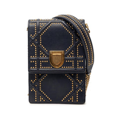 Dior Studded Lambskin Vertical Diorama Crossbody
