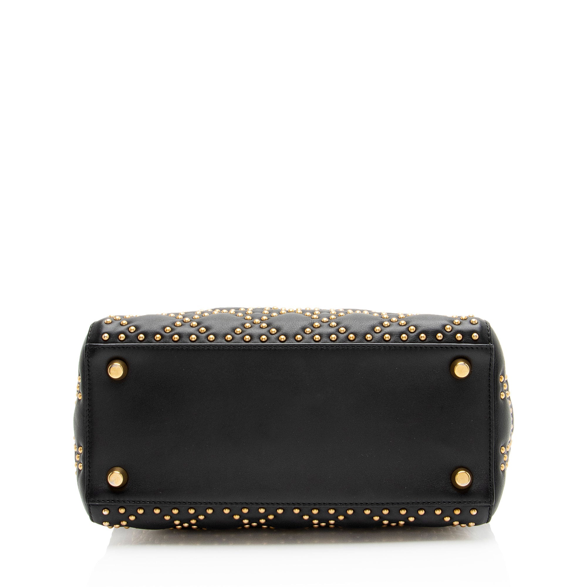 Dior Supple Lambskin Studded Lady Dior Medium Tote