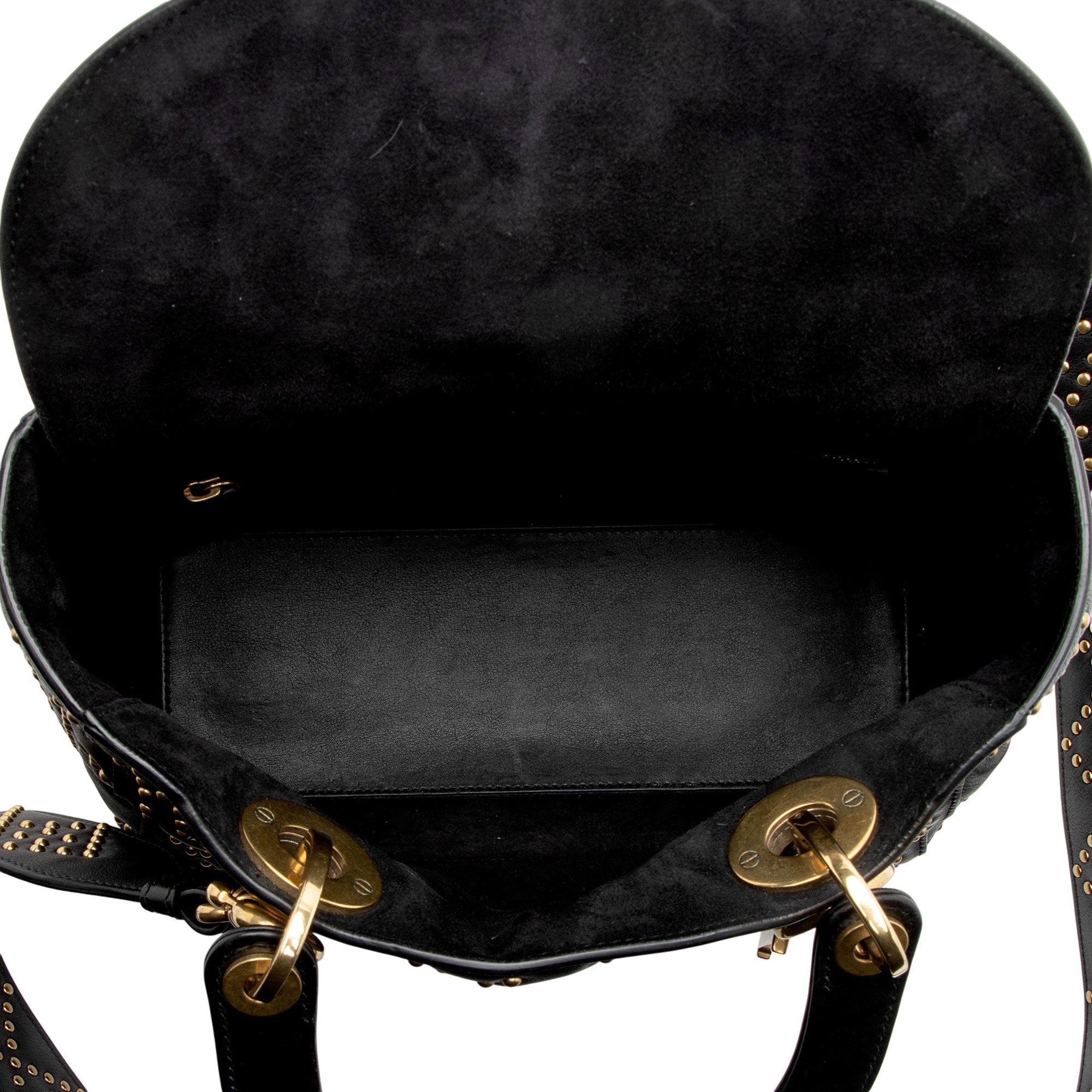 Dior Supple Lambskin Studded Lady Dior Medium Tote