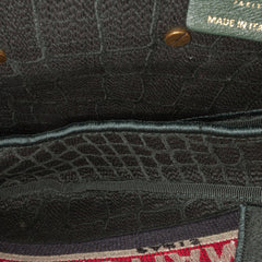 Dior Velvet Embroidered Crocodile Effect Saddle Bag