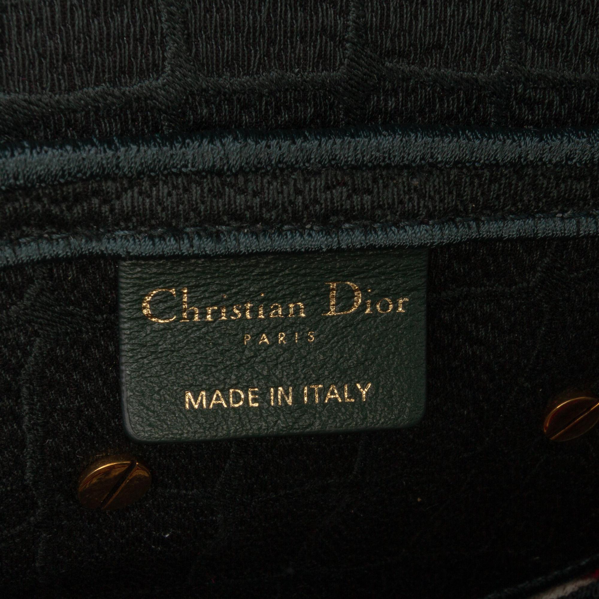 Dior Velvet Embroidered Crocodile Effect Saddle Bag