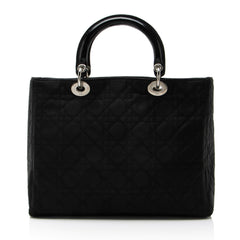 Dior Vintage Cannage Nylon Lady Dior Large Tote