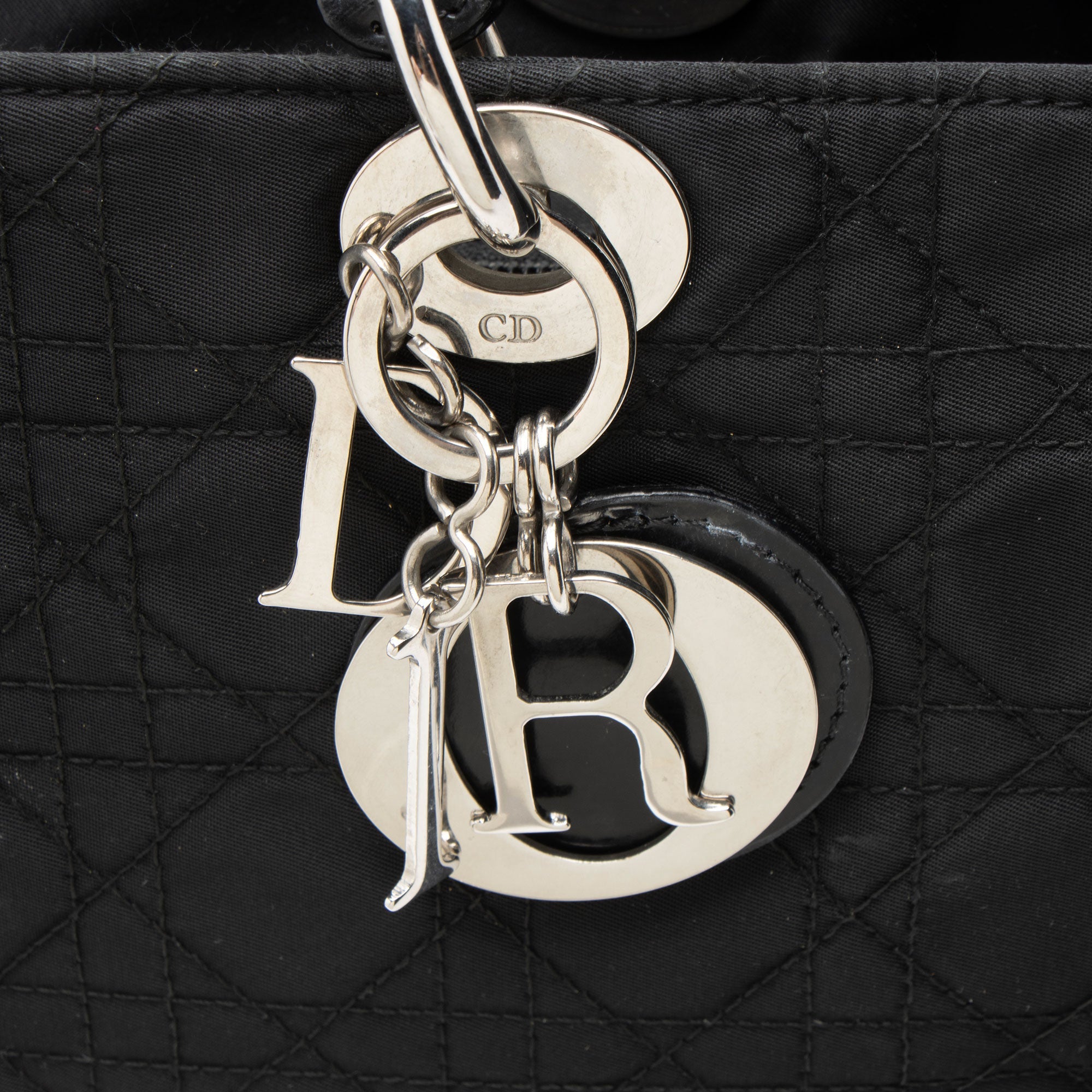 Dior Vintage Cannage Nylon Lady Dior Large Tote