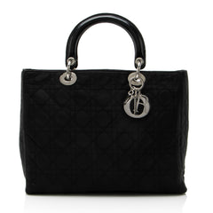 Dior Vintage Cannage Nylon Lady Dior Large Tote