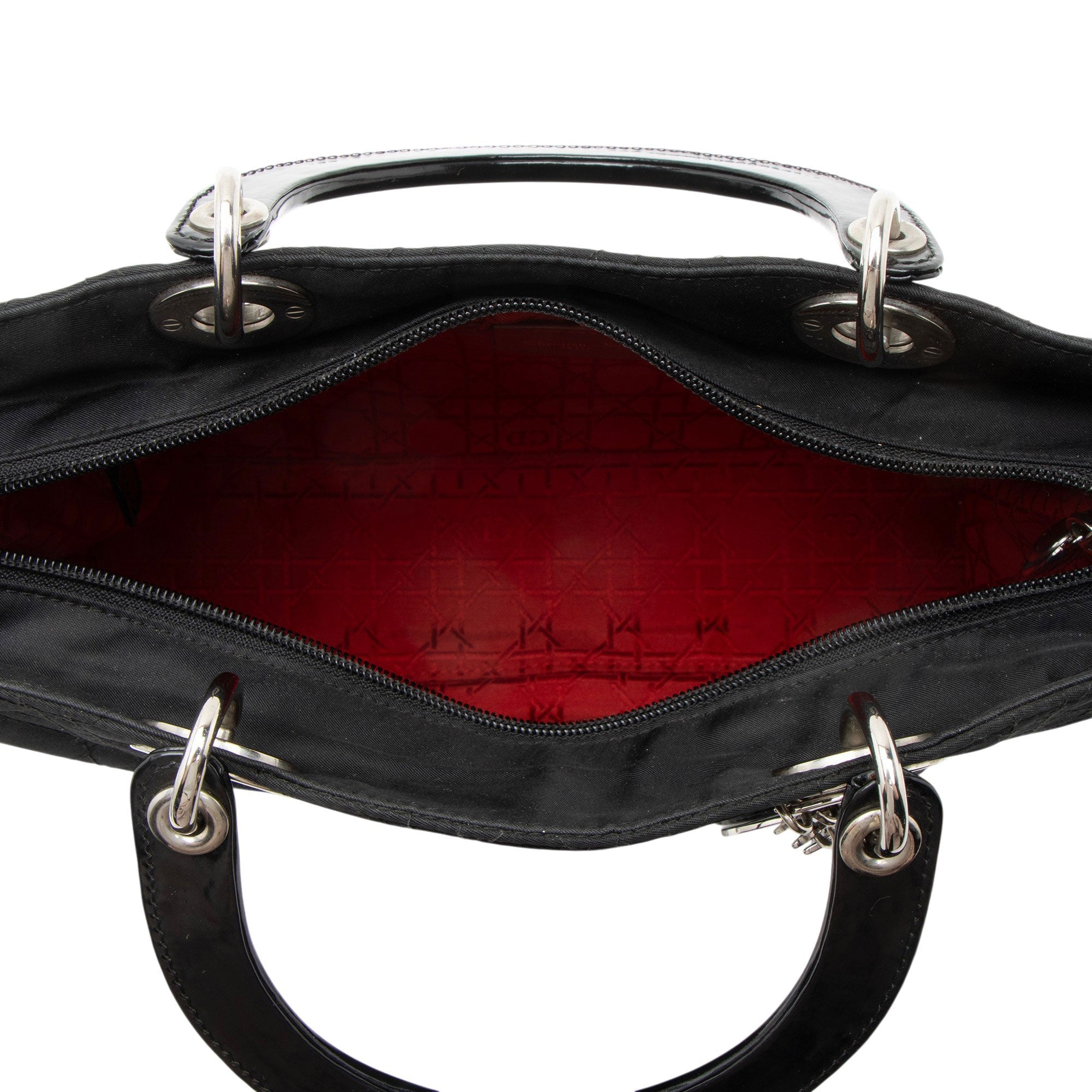 Dior Vintage Cannage Nylon Lady Dior Large Tote