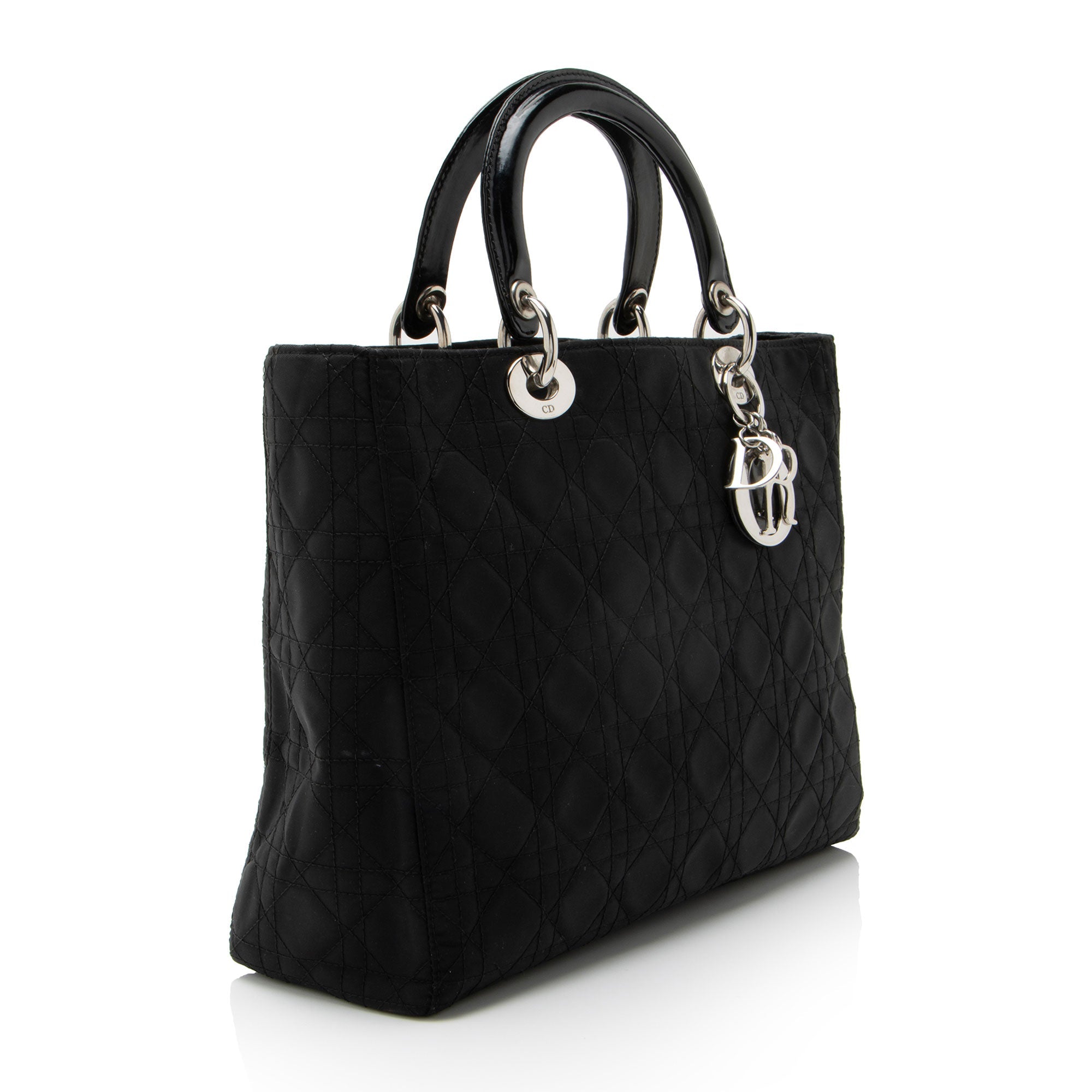 Dior Vintage Cannage Nylon Lady Dior Large Tote