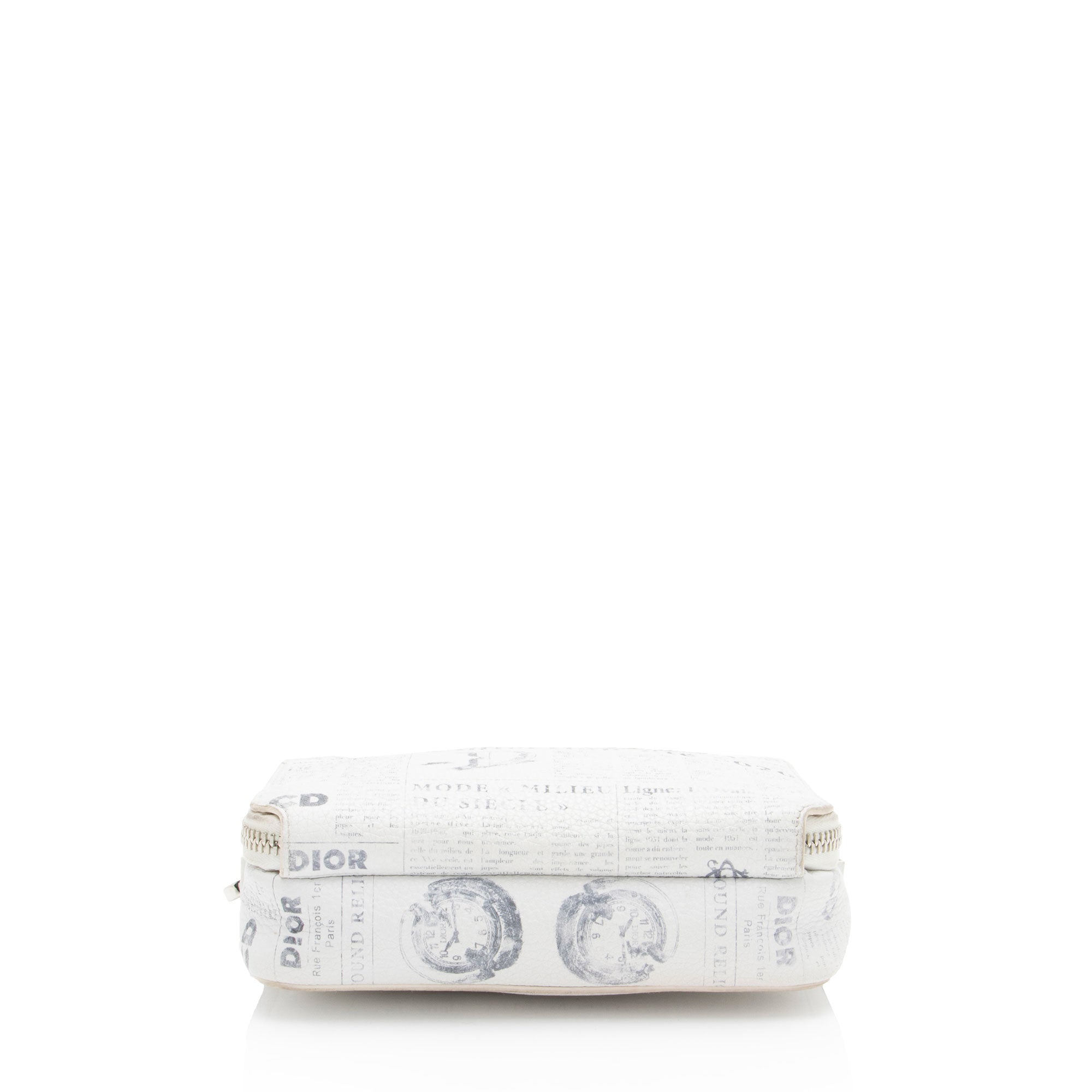Dior x Daniel Arsham Leather Newsprint Double Zip Crossbody
