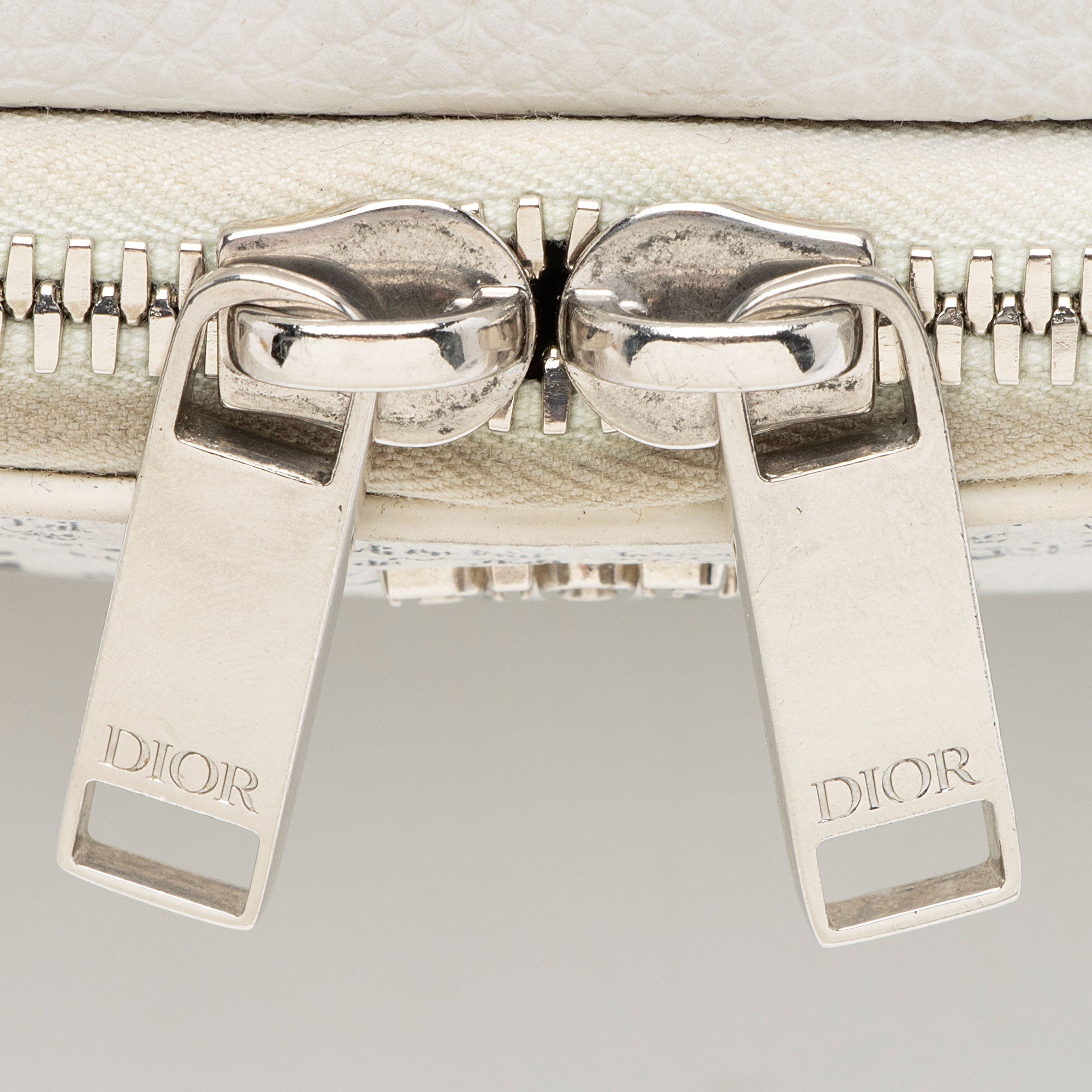 Dior x Daniel Arsham Leather Newsprint Double Zip Crossbody