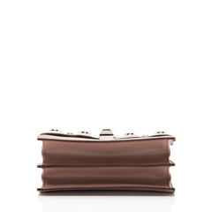 Fendi Calfskin Crystal Studded Kan I Small Shoulder Bag
