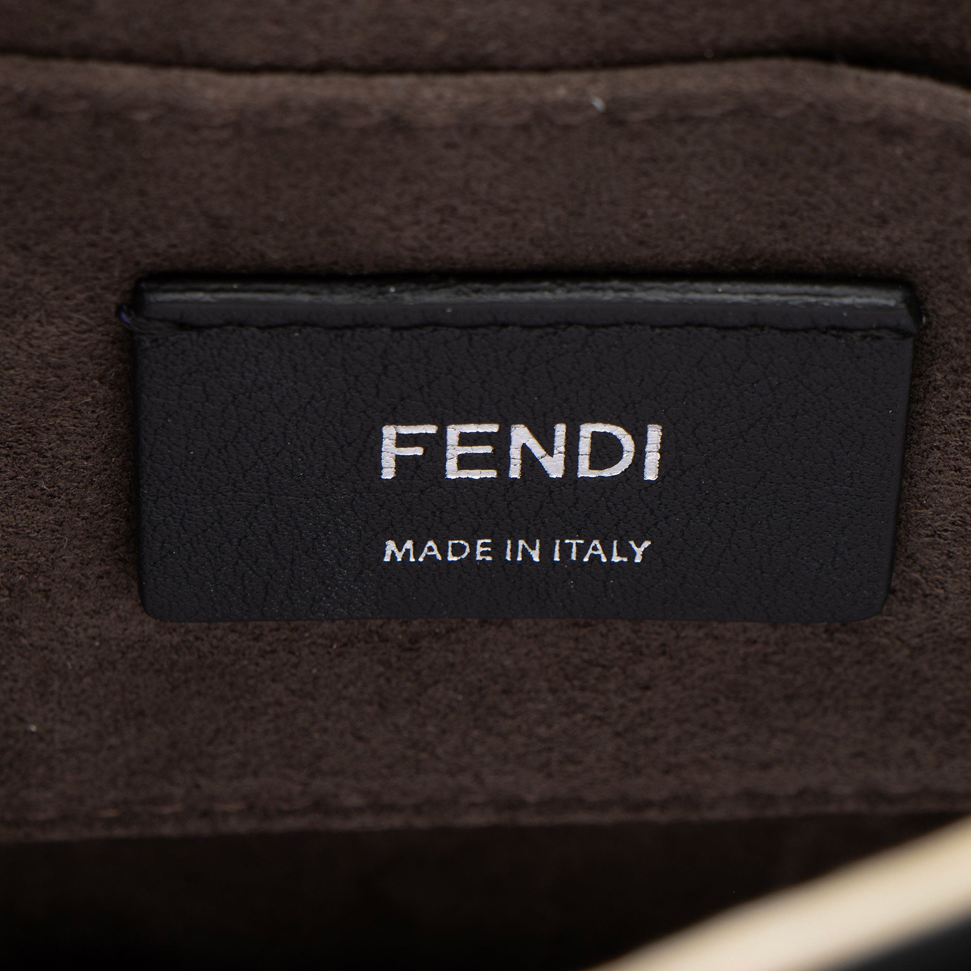 Fendi Calfskin Crystal Studded Kan I Small Shoulder Bag