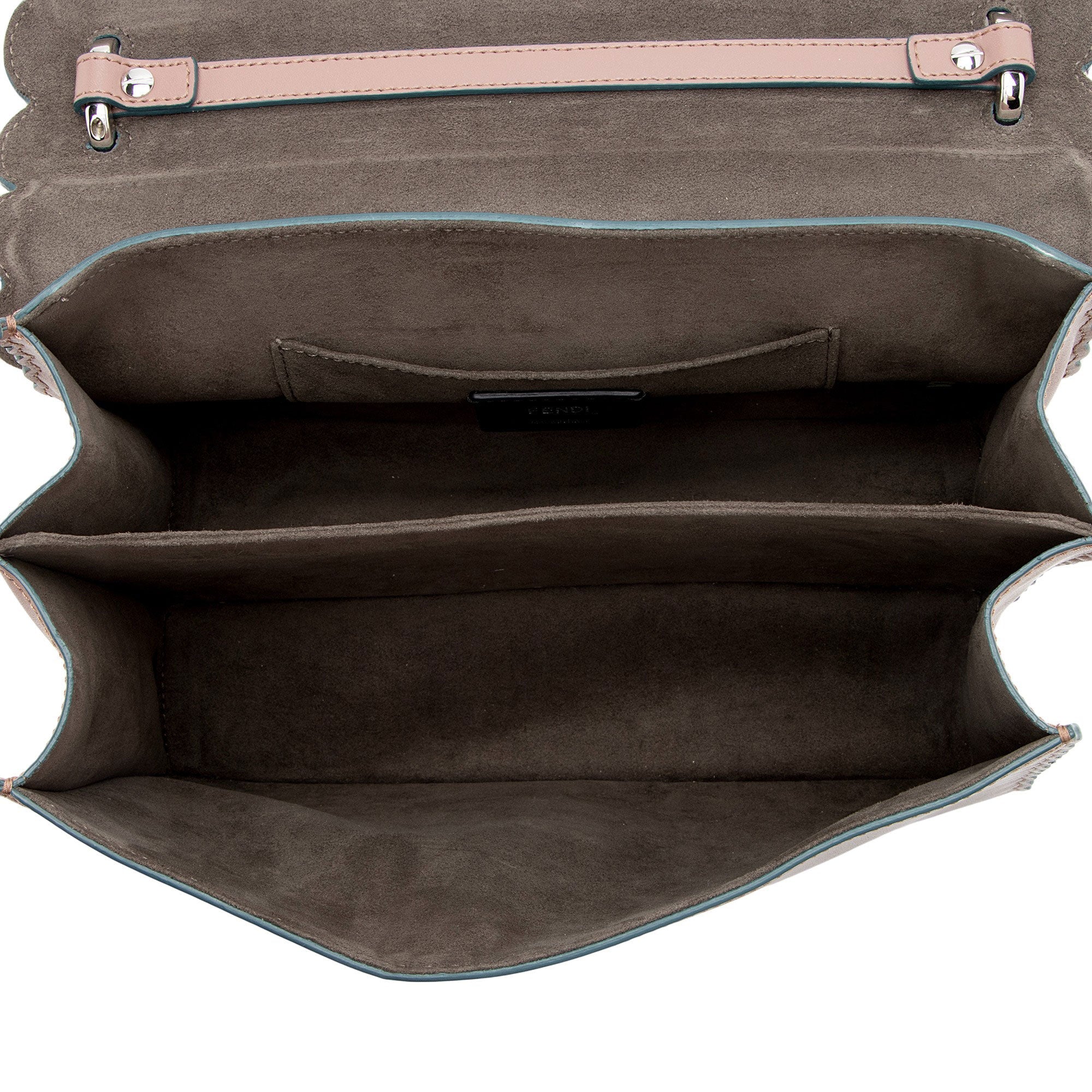 Fendi Calfskin Studded Kan I Medium Shoulder Bag