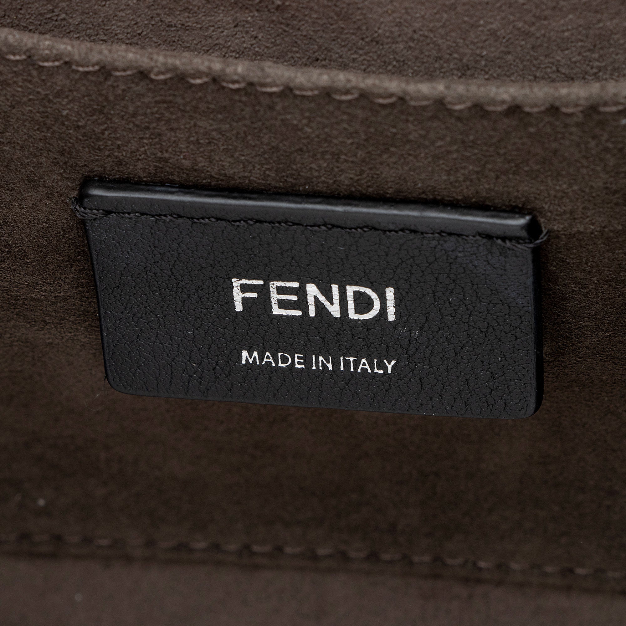 Fendi Calfskin Studded Kan I Medium Shoulder Bag