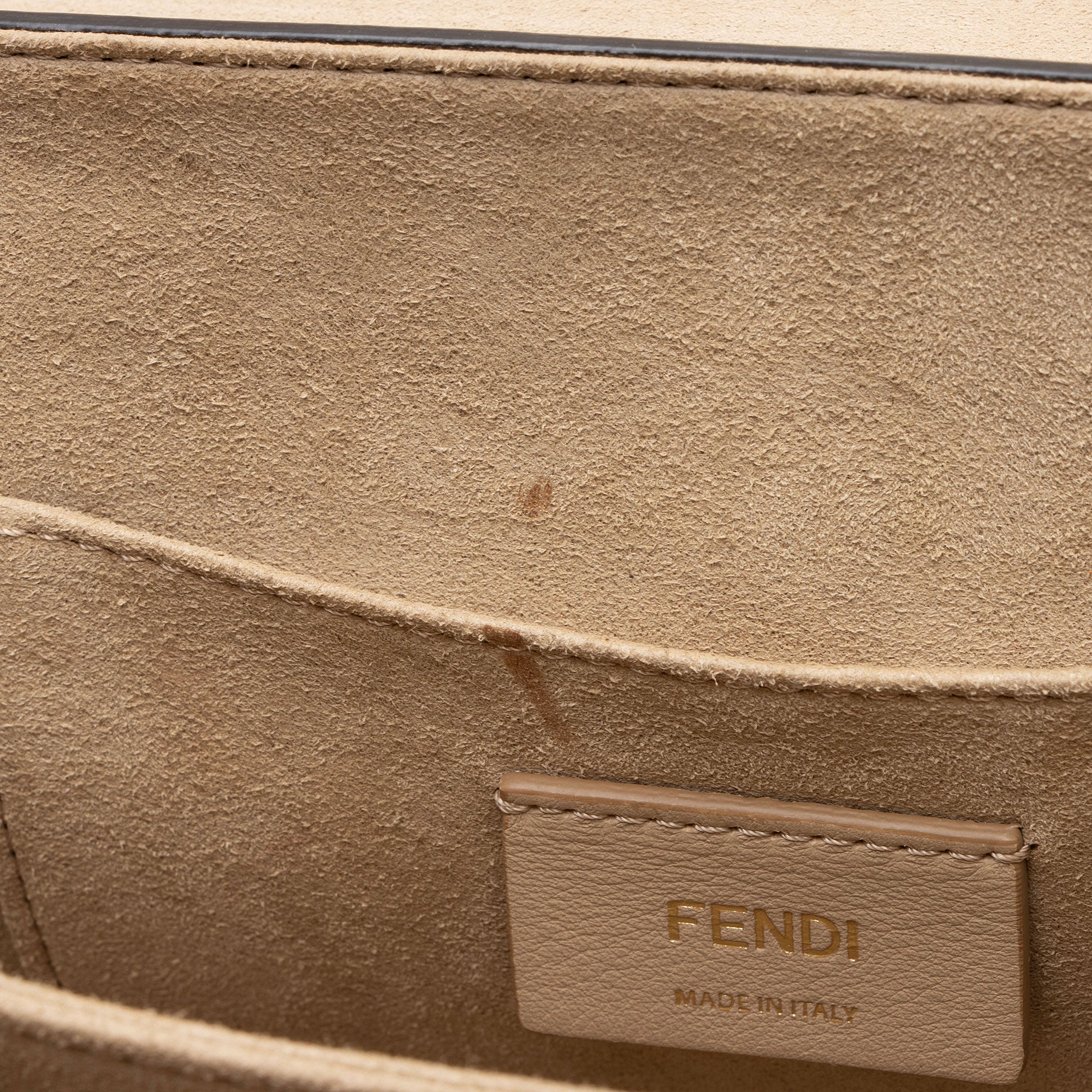 Fendi Calfskin Studded Kan I Medium Shoulder Bag
