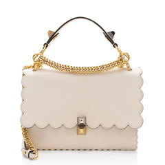 Fendi Calfskin Studded Kan I Medium Shoulder Bag