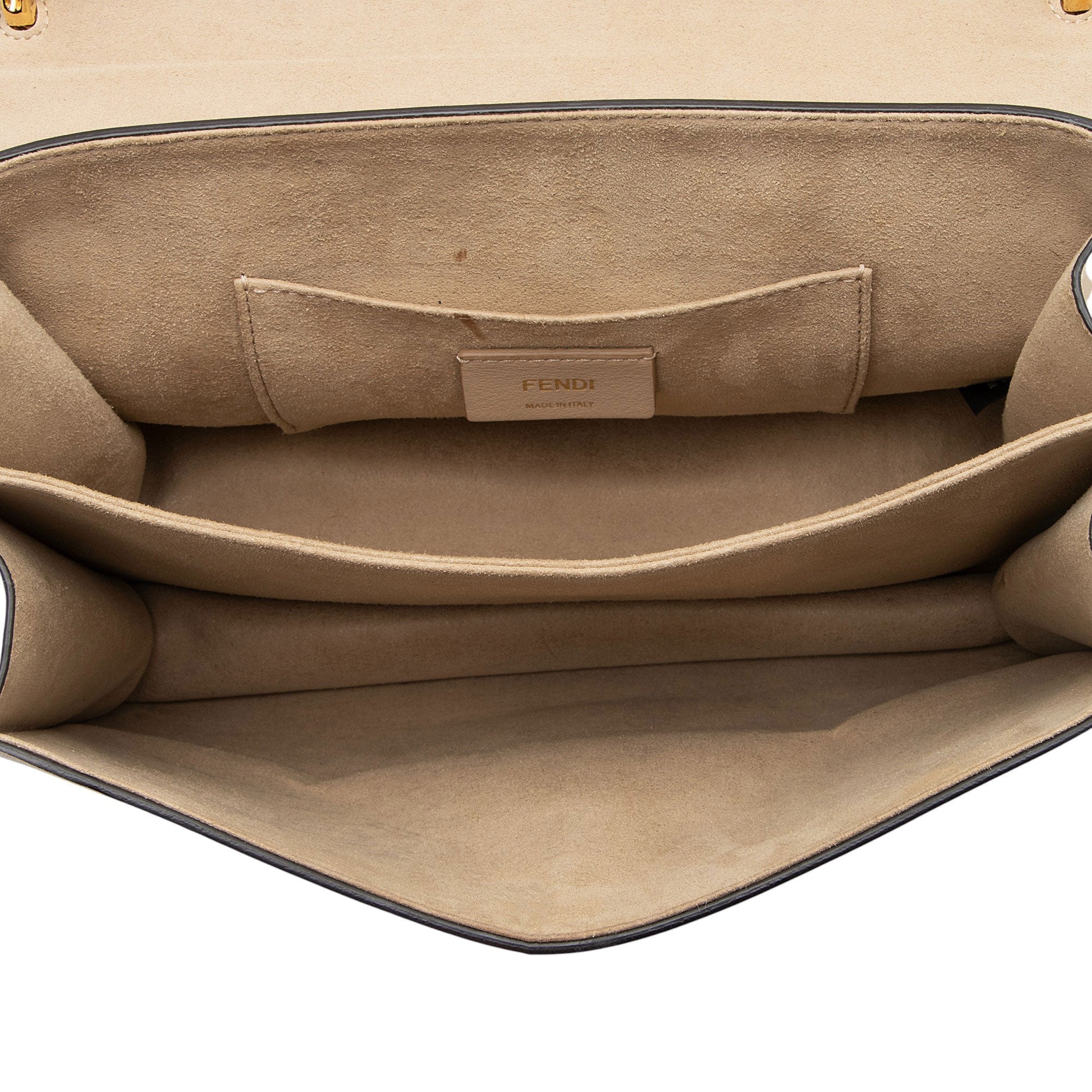 Fendi Calfskin Studded Kan I Medium Shoulder Bag