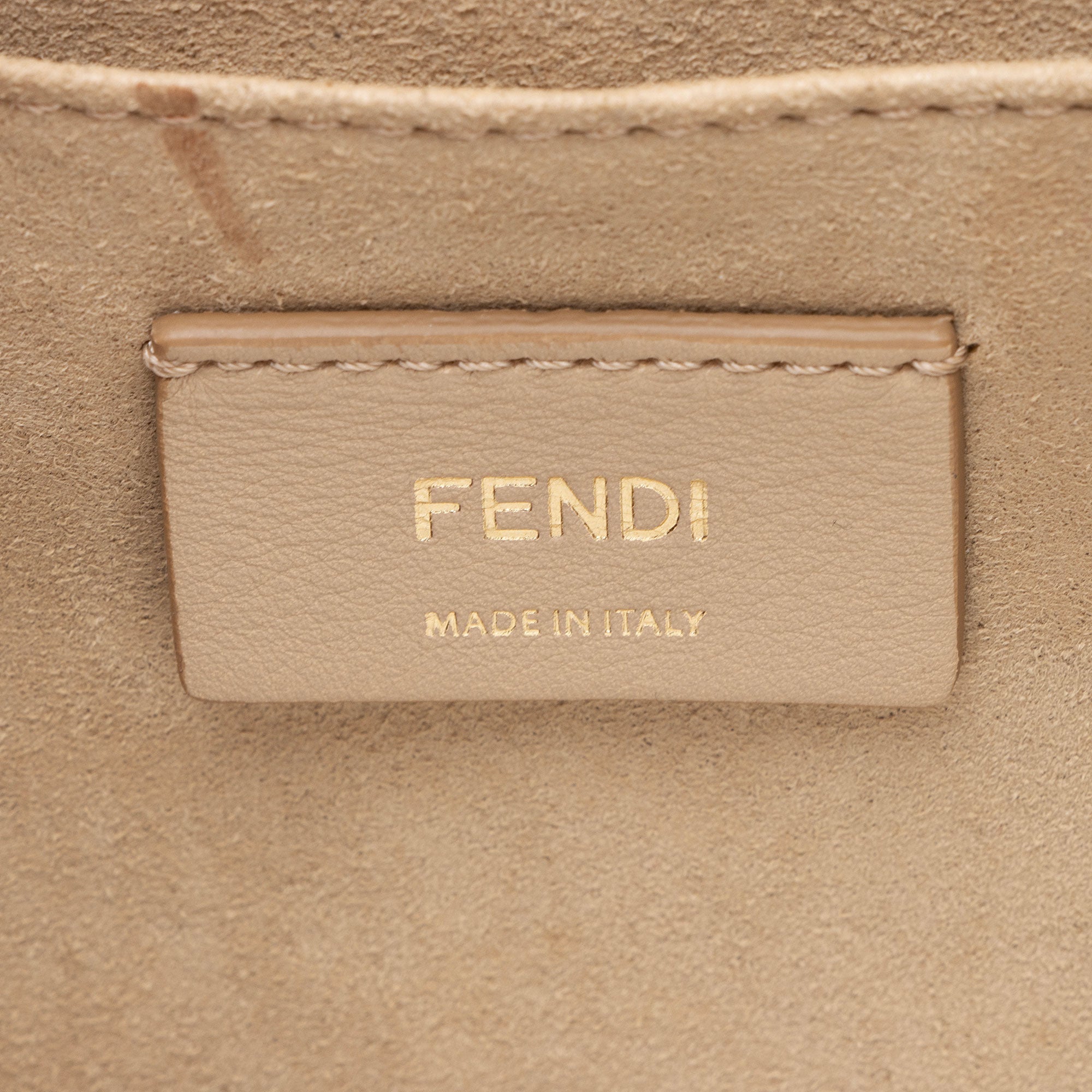 Fendi Calfskin Studded Kan I Medium Shoulder Bag