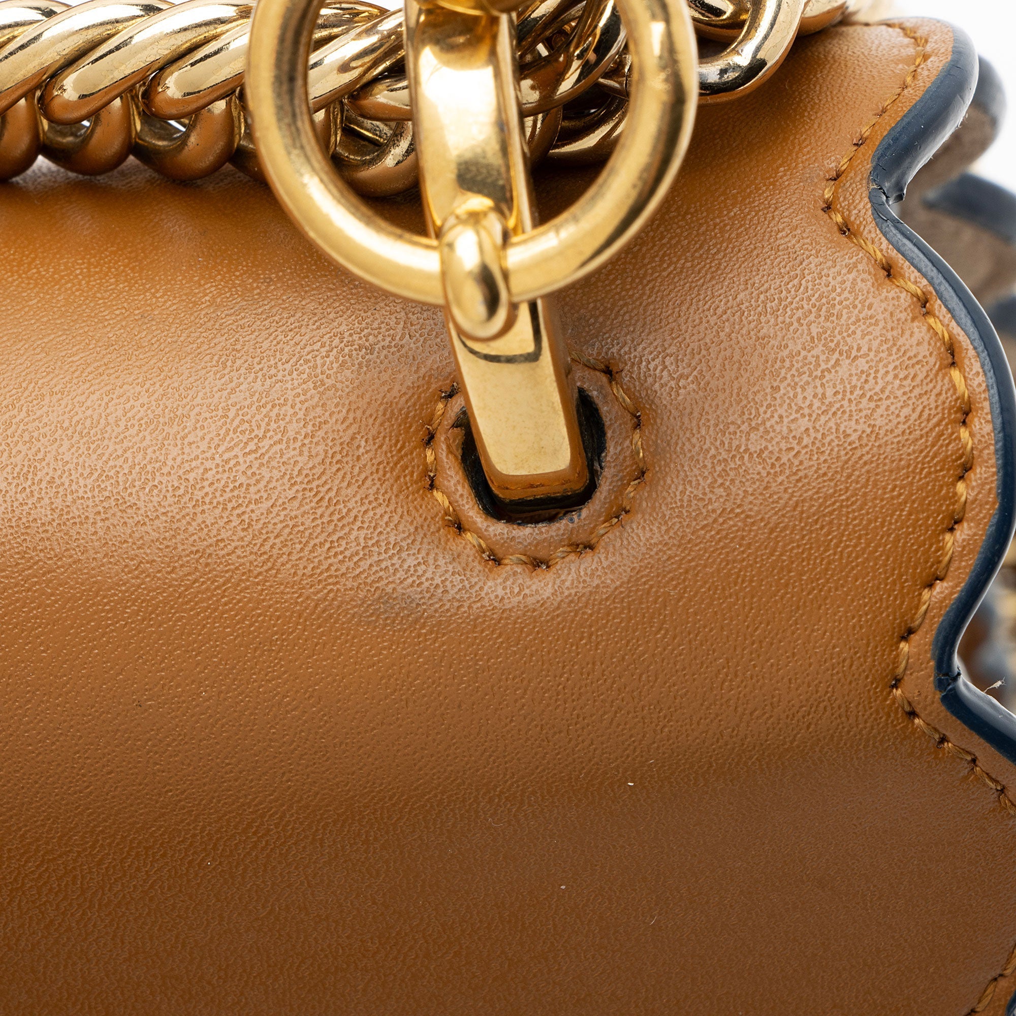 Fendi Calfskin Studded Kan I Medium Shoulder Bag