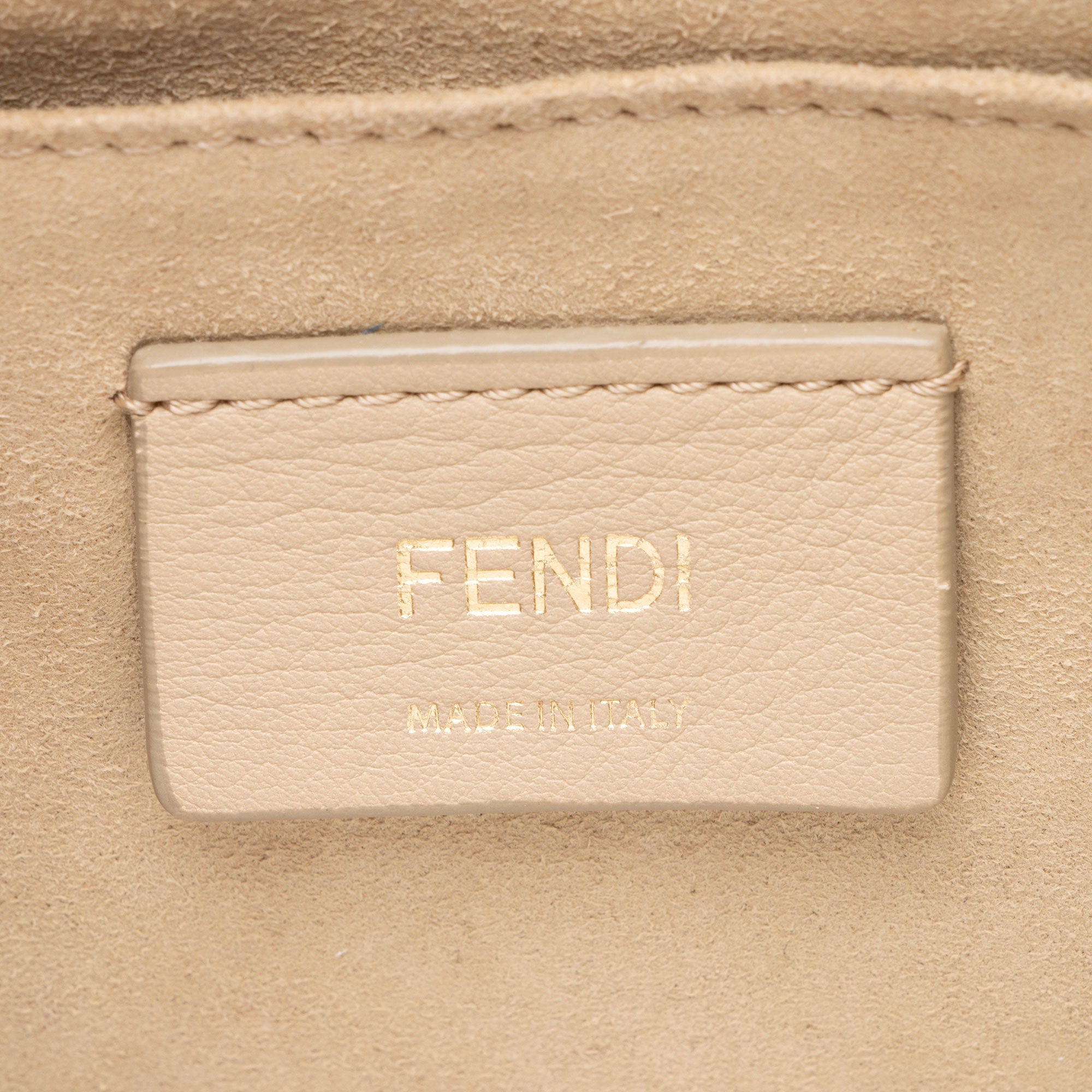 Fendi Calfskin Studded Kan I Medium Shoulder Bag