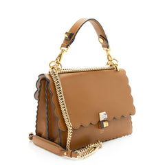 Fendi Calfskin Studded Kan I Medium Shoulder Bag