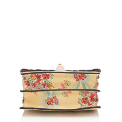 Fendi Calfskin Studded Multicolor Floral Kan I Small Shoulder Bag