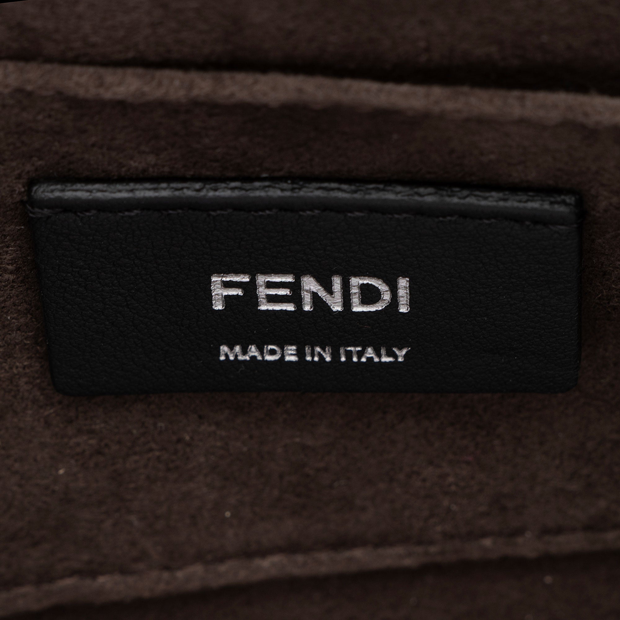 Fendi Calfskin Studded Multicolor Floral Kan I Small Shoulder Bag