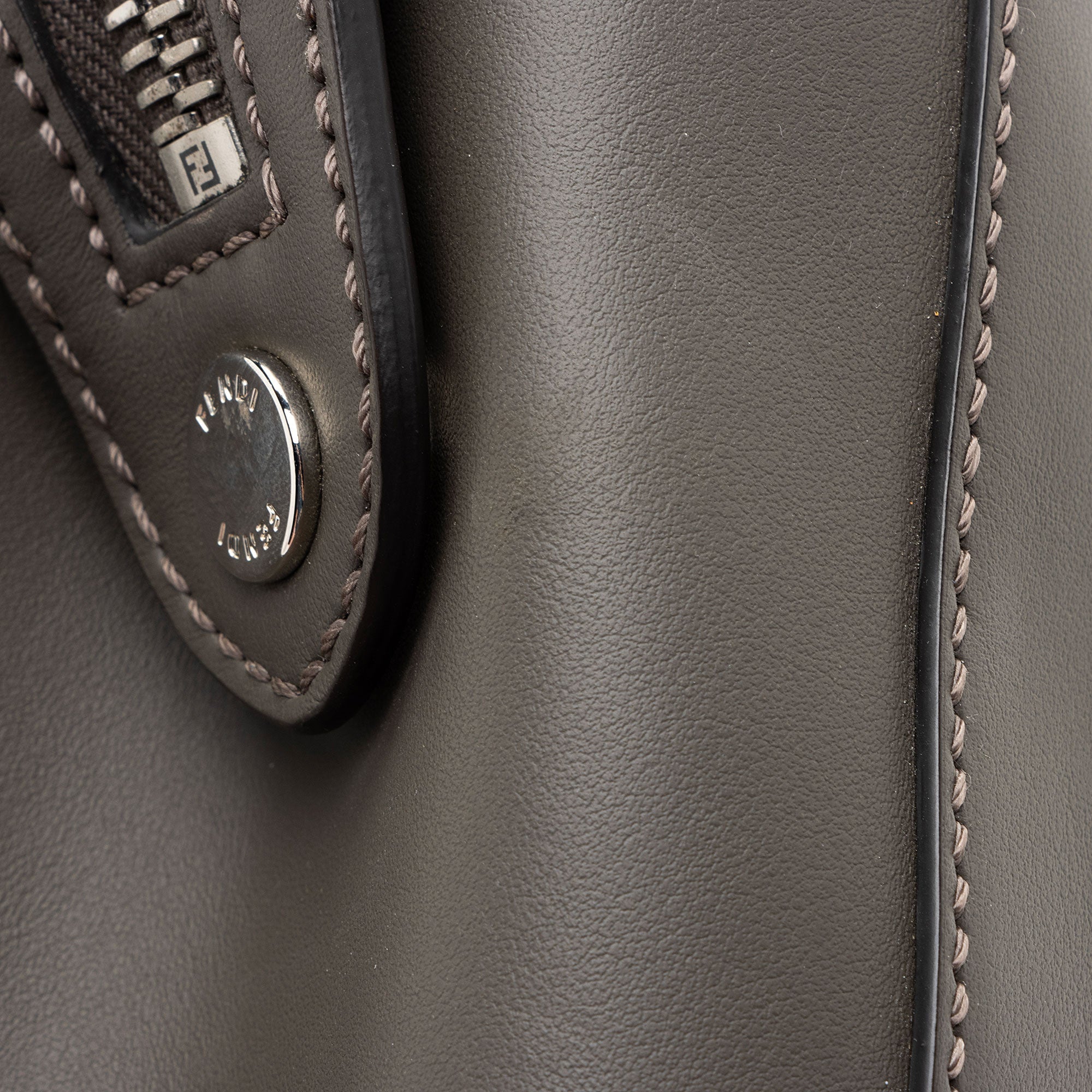 Fendi Calfskin Whipstitch Dotcom Medium Satchel