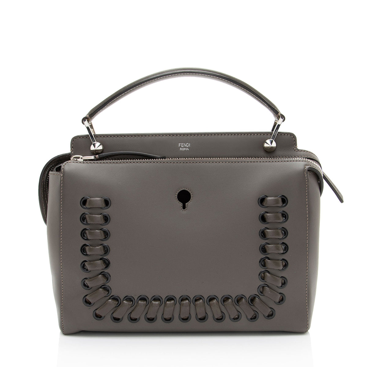Fendi Calfskin Whipstitch Dotcom Medium Satchel
