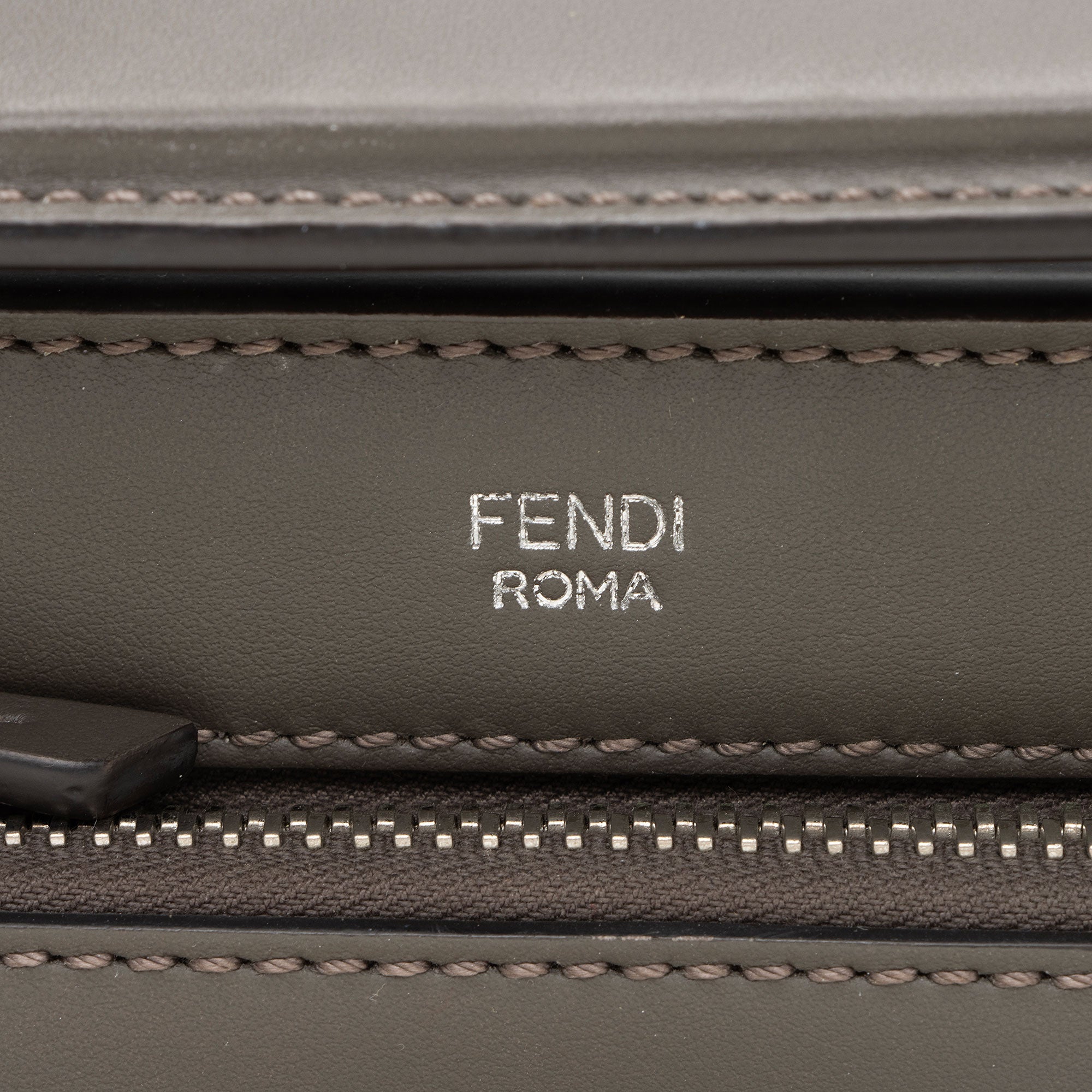 Fendi Calfskin Whipstitch Dotcom Medium Satchel