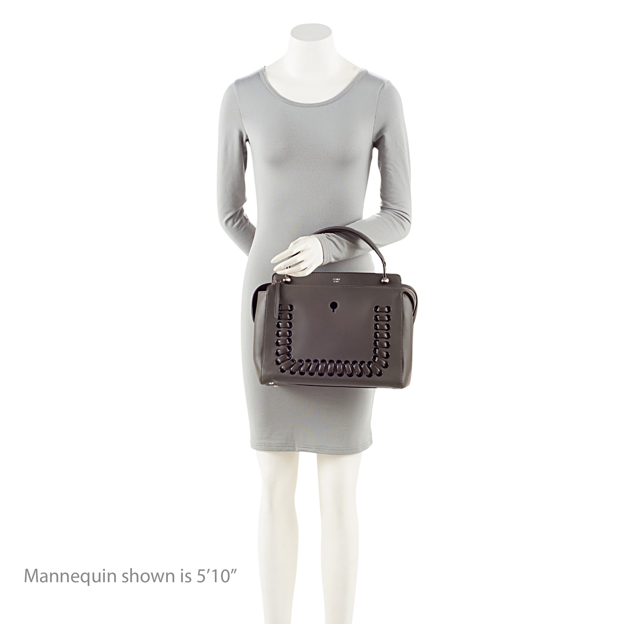 Fendi Calfskin Whipstitch Dotcom Medium Satchel