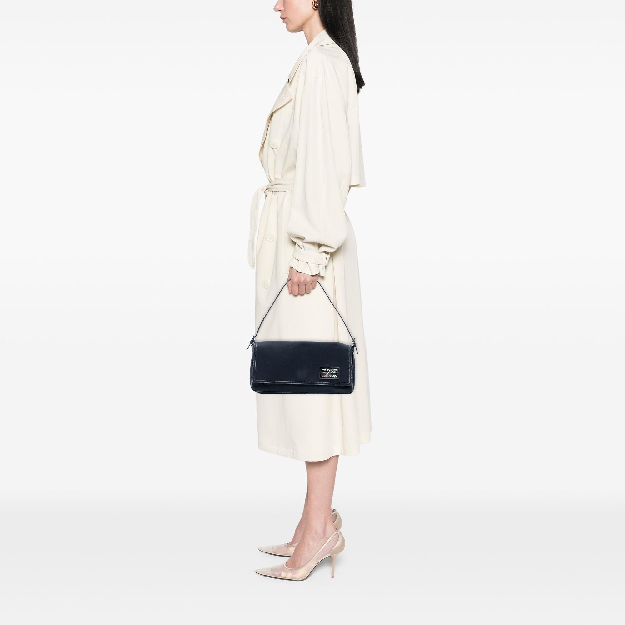 Fendi Canvas FF Marble Baguette Shoulder Bag