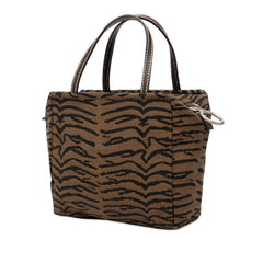 Fendi Canvas Zebra Print Handbag