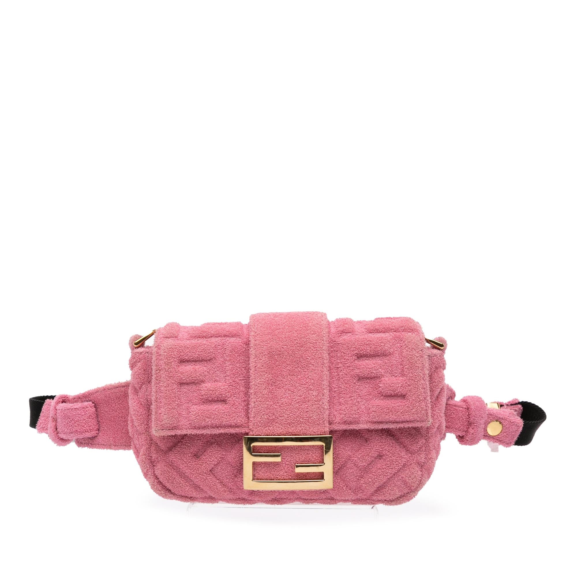 Fendi Embossed Terry Cloth FF 1974 Convertible Belt Baguette