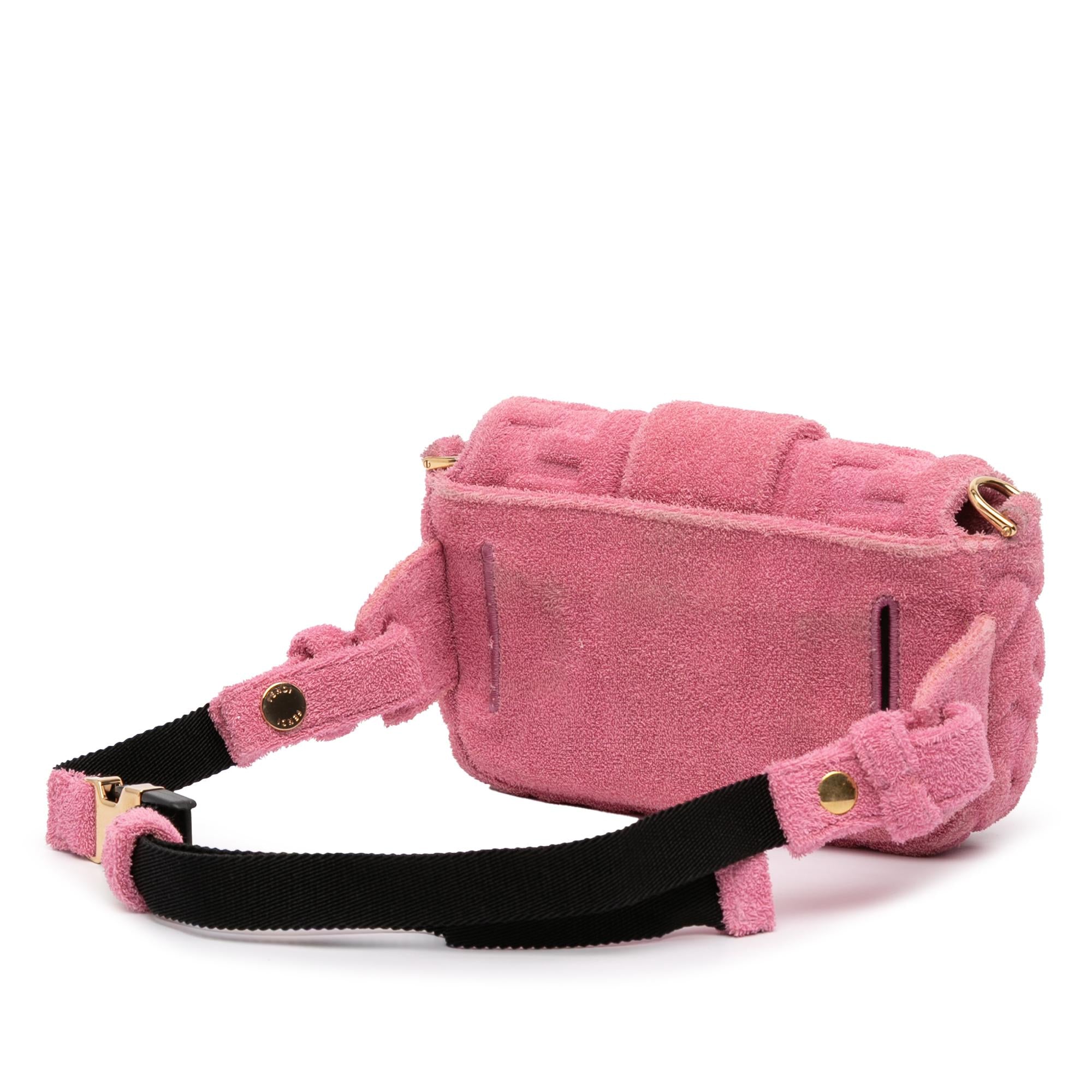 Fendi Embossed Terry Cloth FF 1974 Convertible Belt Baguette