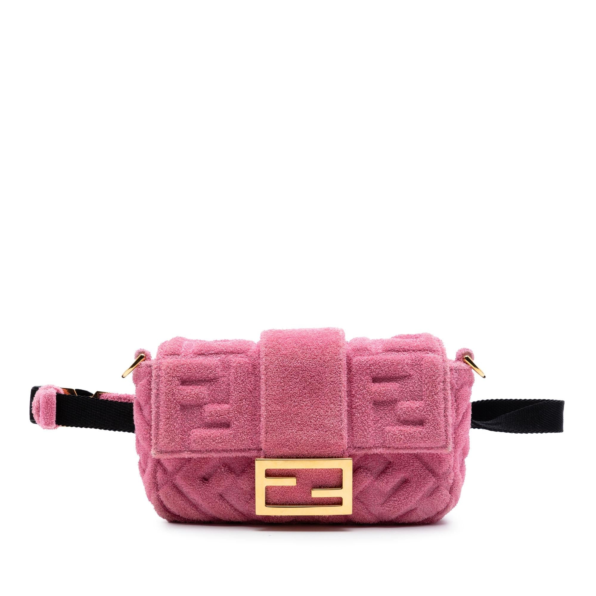 Fendi Embossed Terry Cloth FF 1974 Convertible Belt Baguette