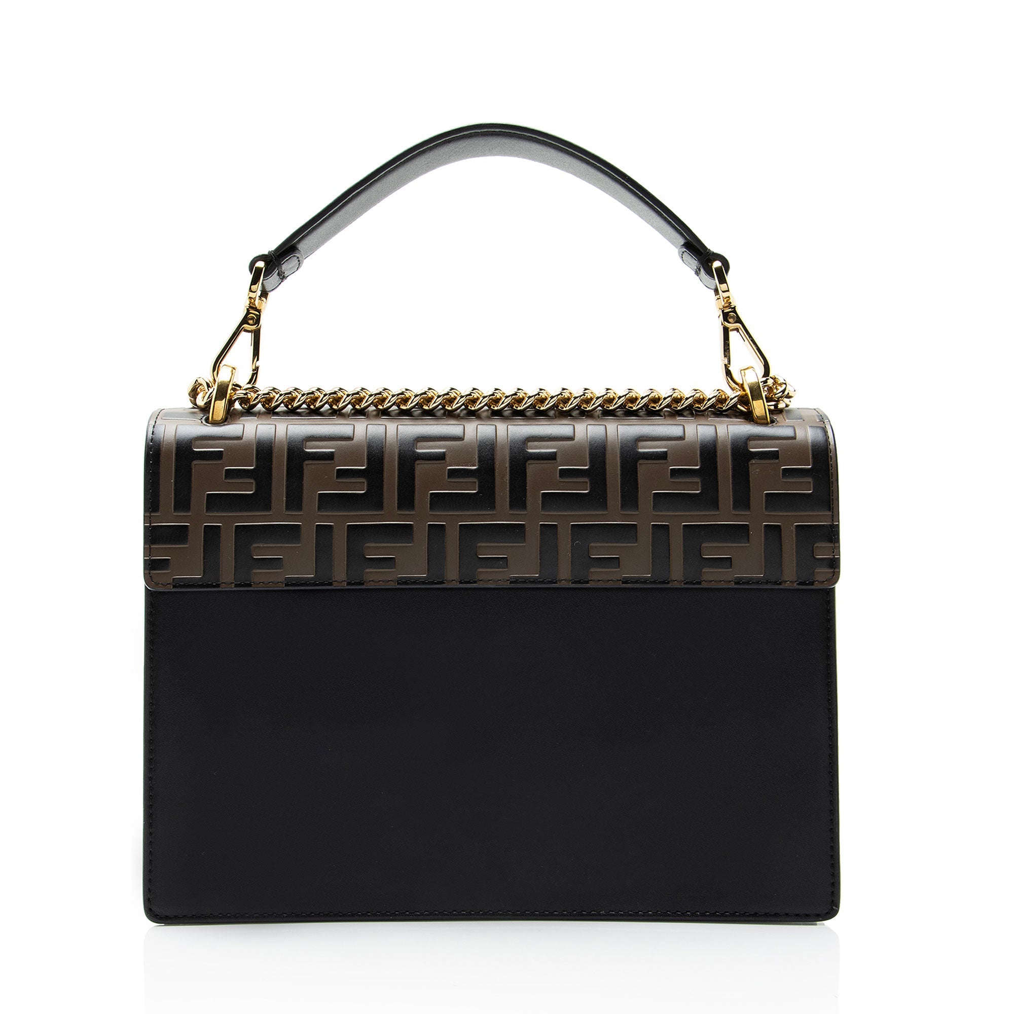 Fendi FF Embossed Calfskin Kan U Medium Shoulder Bag