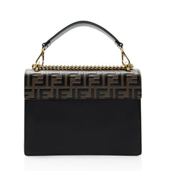 Fendi FF Embossed Calfskin Kan U Medium Shoulder Bag