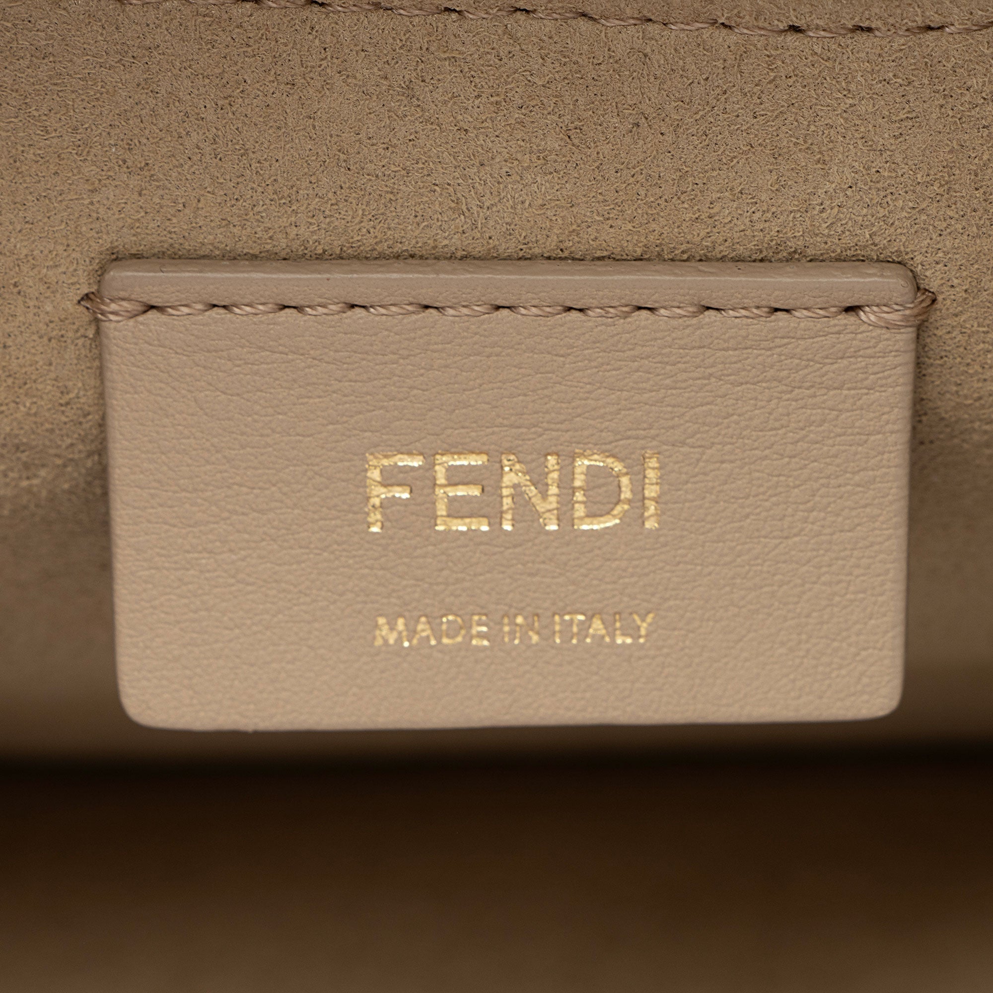 Fendi FF Embossed Calfskin Kan U Medium Shoulder Bag