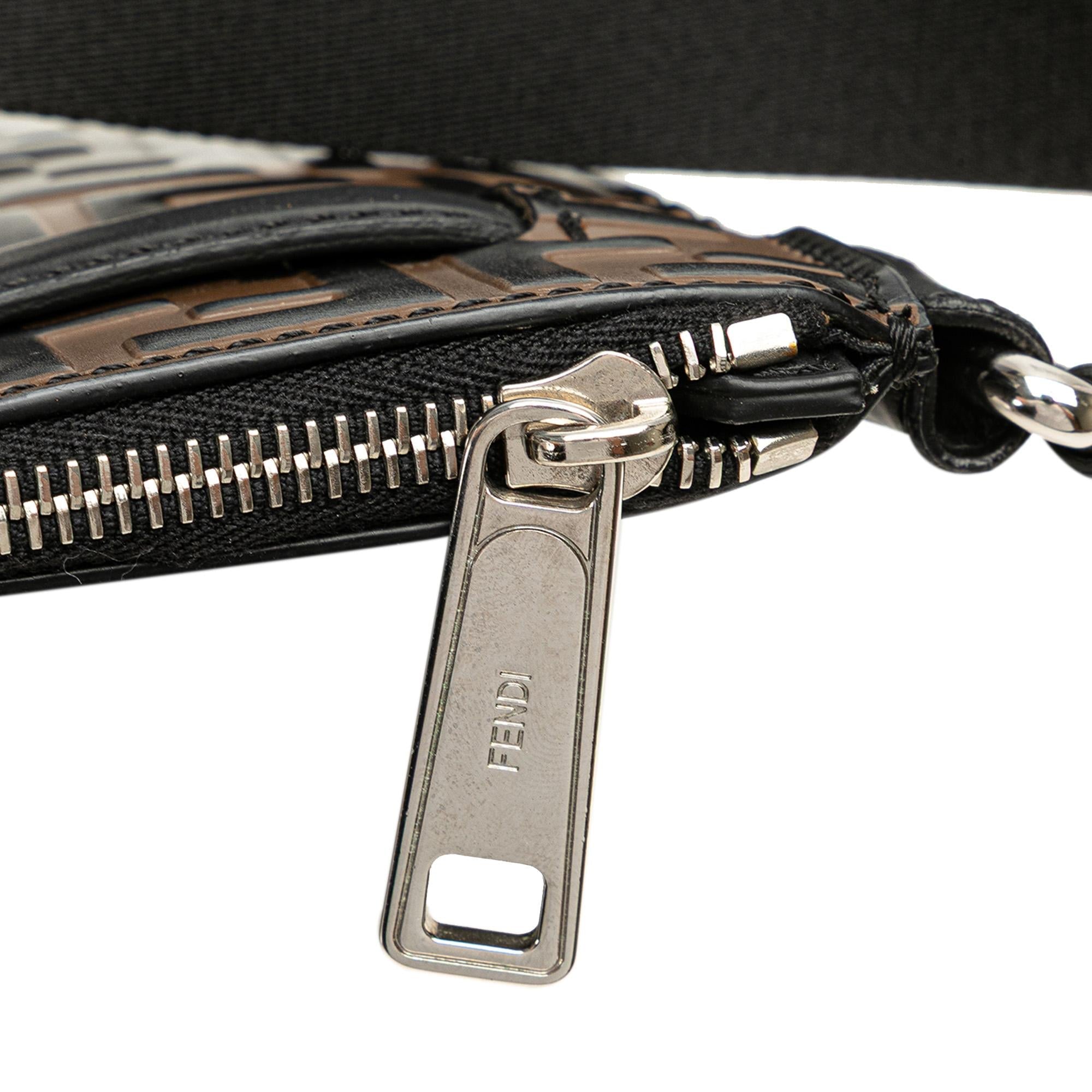 Fendi FF Embossed Leather 1974 Crossbody