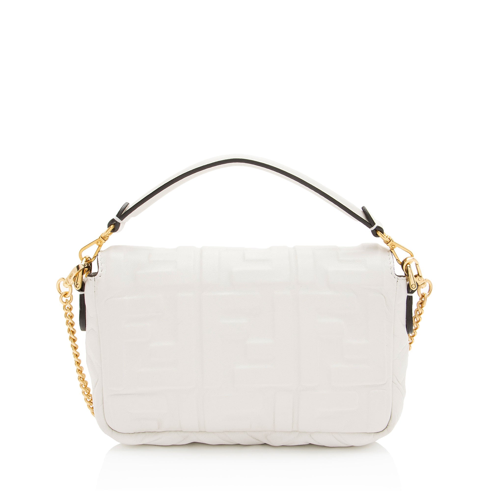 Fendi FF Embossed Leather 1974 Mini Baguette Shoulder Bag