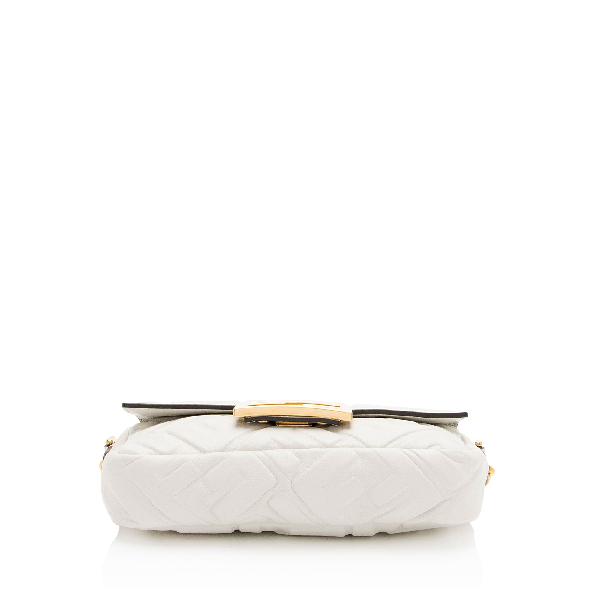 Fendi FF Embossed Leather 1974 Mini Baguette Shoulder Bag